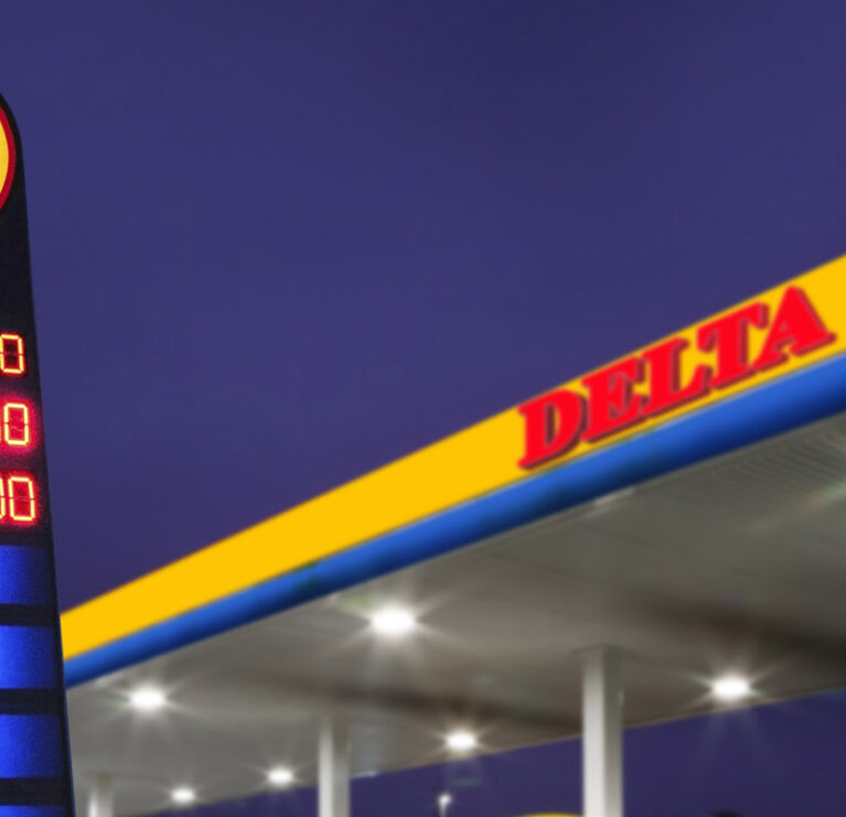 Gas station at night